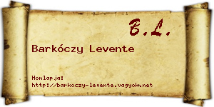 Barkóczy Levente névjegykártya