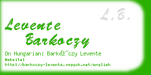 levente barkoczy business card